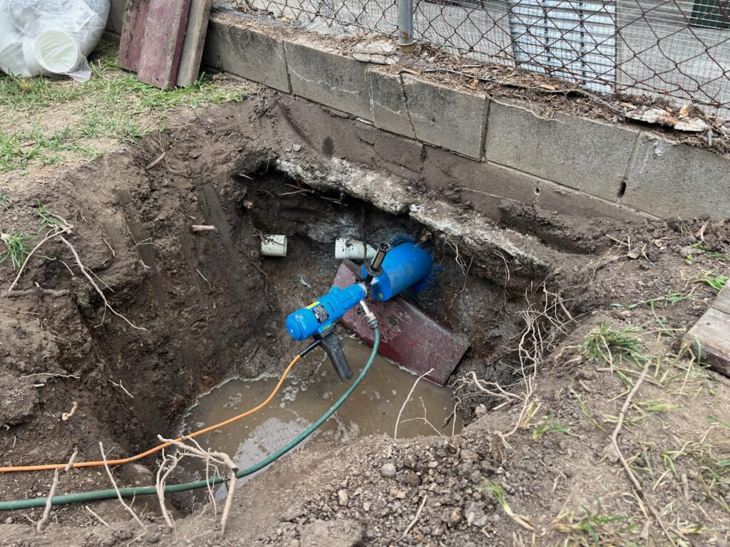 drain blocked under concrete