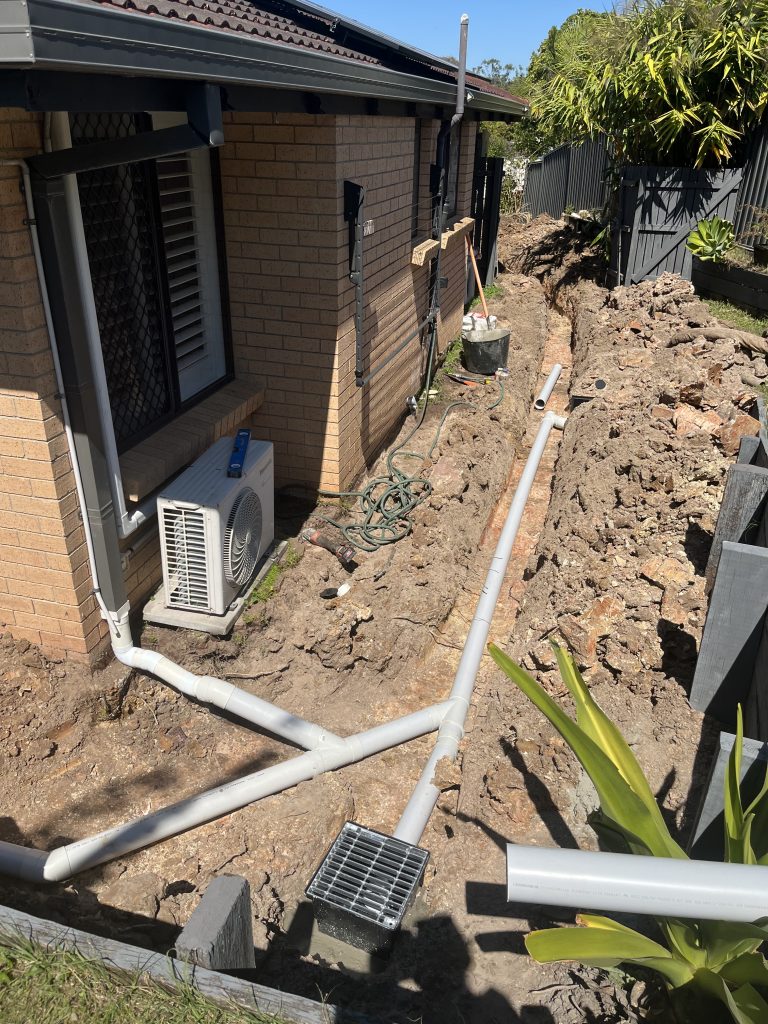 Stormwater system upgrade replacing collapsed 90mm PVC in Labrador Gold Coast